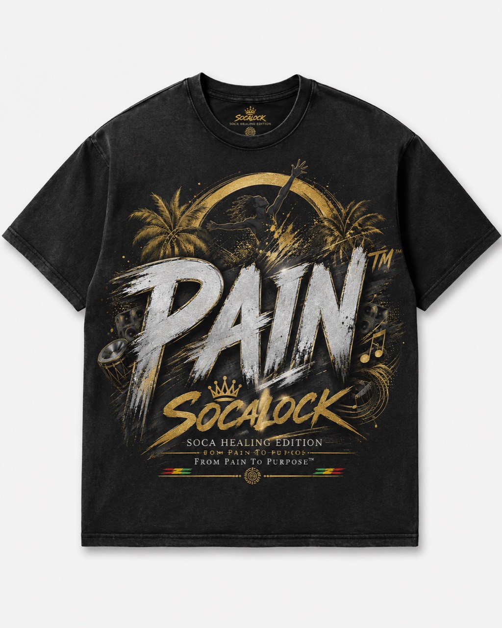 PAIN SOCALOCK black T-shirt mockup