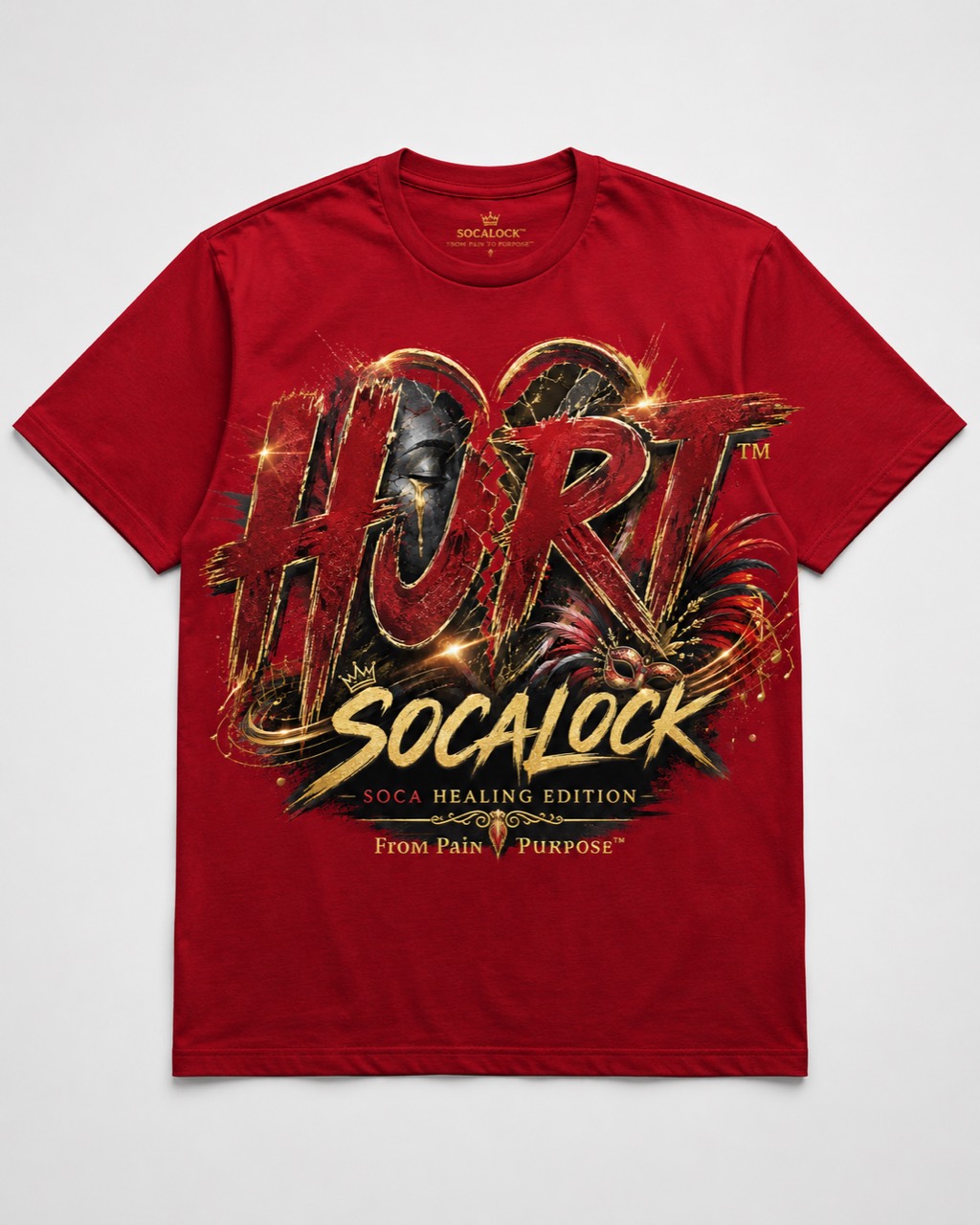 HURT SOCALOCK red T-shirt mockup