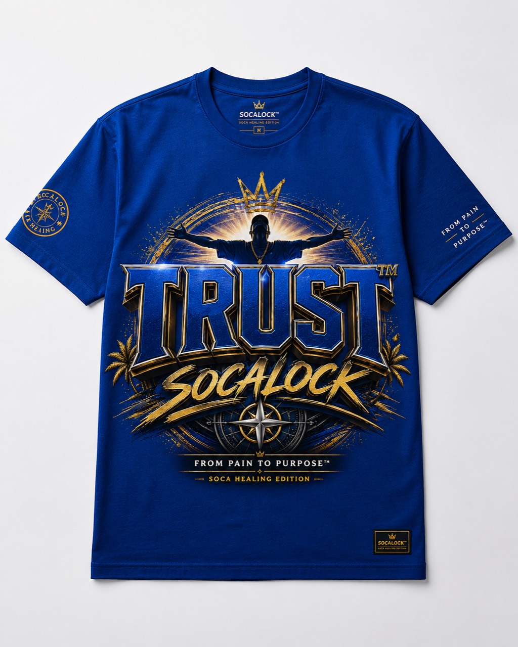 TRUST SOCALOCK blue T-shirt mockup